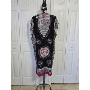 One Size Black Dashiki Print